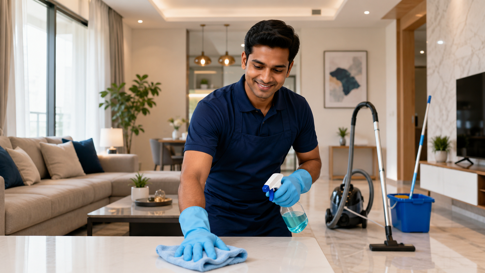 Professional cleaner providing home deep cleaning service in Mumbai